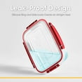 thumbnail image 3 of Superio Lock and Fresh Airtight Food Storage Containers with Lids for Kitchen Pantry Organization, BPA Free, Meal Prep Plastic Containers, 27 oz. Rectangular Sealed Container, Red, 2 pack, 3 of 7