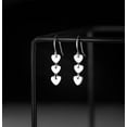 thumbnail image 5 of Solid 925 Sterling Silver Love Heart Drop Earrings for Women Teens Sweet Heart Dangle Earrings Hook Earrings, 5 of 8
