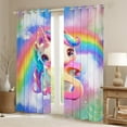 thumbnail image 2 of Erosebridal Rainbow S Curtains Pack of 2 (42x90), Initial Letter 30%-50% Blackout Curtains for Bedroom, Cute Unicorn 30%-50% Black Out Curtains, Window Drapes Bedroom Decorative, 2 of 6