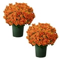 thumbnail image 3 of Fall Faux Flowers Verdsylv 10 Bundles of Scarlet Artificial Chrysanthemums, Fade-Resistant Realistic Mums for Outdoor Gardens, Patio and Porch Decor, Bulk Fall Landscape Plants, Uv Resistant, Orange, 3 of 9