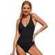 thumbnail image 2 of Traje de Baño Cruzado Push Up para Mujer, Control de Abdomen, Negro, XXL, 2 of 9