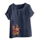 thumbnail image 4 of Camisetas de Manga Corta para las Mujeres Impreso Botón de Manga Corta Camiseta Blusa Poliéster, Ropa Casual Mirar Superior para las Mujeres, 4 of 4