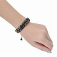 thumbnail image 3 of CUKIXA Triple Protection Bracelet Natural Tiger Eye Agate Stone 8mm Beads Black Obsidian,Crystal Jewelry Stone Bracelets Christmas Gifts for Men Bring Luck Prosperity, 3 of 25