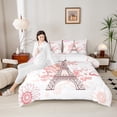 thumbnail image 4 of Castle Fairy Romantic Butterfly Eiffel Tower Full Size Comforter Sets,Flowers Bedding Sets, 4 of 8