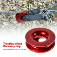 thumbnail image 6 of 2X Aluminum RECOVERY RING SNATCH-RING 41000Lb for 3/8 1/2Inch Synthetic Winch Rope RED, 6 of 8
