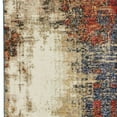 thumbnail image 4 of 2' X 8' Beige Tan Brown Blue Purple Red Orange Gold And Green Abstract Power Loom Stain Resistant Runner Rug, 4 of 6
