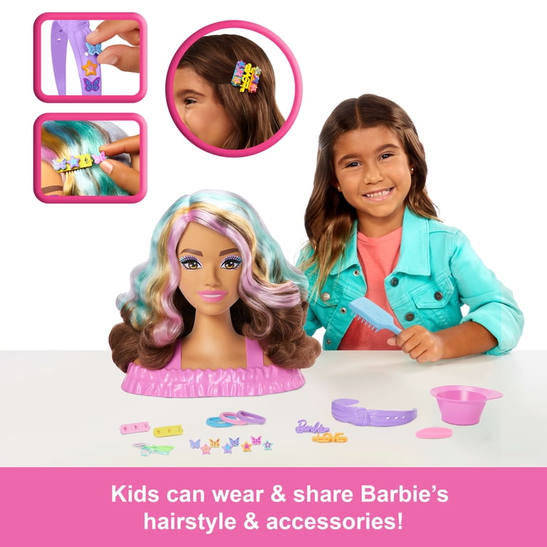 Barbie Doll Styling Head, Brown Hair with 20+ Hair Styling