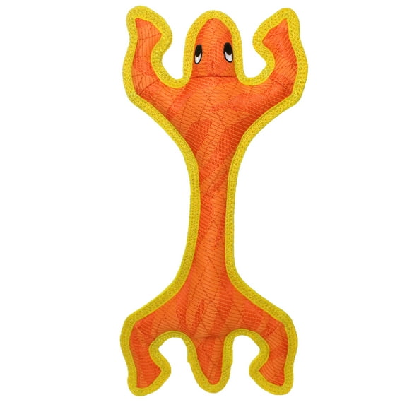 DuraForce Lizard Tiger Orange-Yellow Durable Woven Fiber Squeaky Dog Toy