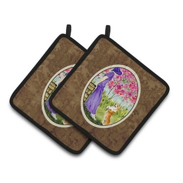 Carolines Treasures SS8616PTHD Corgi Pair of Pot Holders, 7.5HX7.5W, multicolor