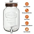 thumbnail image 5 of Mustry Glass Drink Dispenser for Parties, 1 Gallon Beverage Dispenser with Spigot Solid Stainless Steel, Used as Lemonade Dispenser Sun Tea Jar Kombucha Jar, Set of 2, 5 of 8