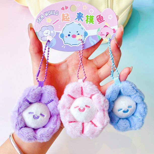 Mochila con forma de animal de peluche de dibujos animados del océano, accesorios para llavero, bolso escolar, colgante, regalos de vacaciones para amigos y niños