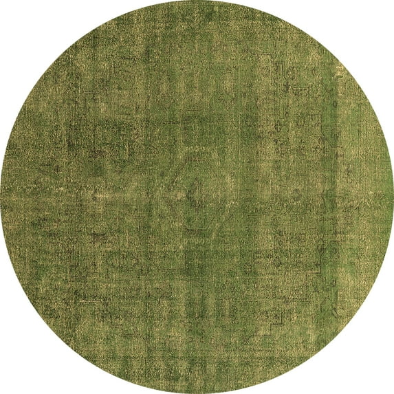 Ahgly Company Indoor Round Oriental Brown Industrial Area Rugs, 4' Round