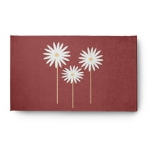 Simply Daisy 3' x 5' Ligonberry Red Floral Print Spring Chenille Indoor/Outdoor Rug