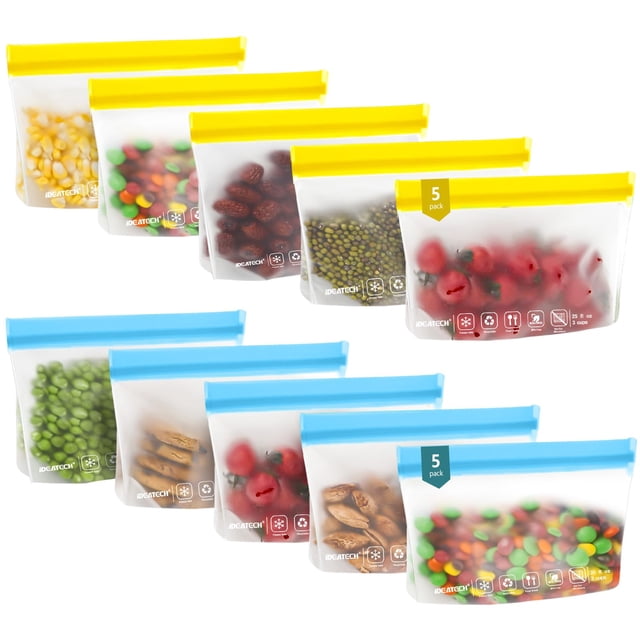 Bolsas reutilizables para aperitivos IDEATECH, paquete de 10, aptas para lavavajillas (10 aperitivos)