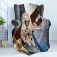 thumbnail image 4 of Outer Space Soft Flannel Fleece Blanket, International Station Global Communication Orbiting over the Earth Rocket Photo, Cozy Plush for Indoor and Outdoor Use, 70" x 90", Multicolor, by Ambesonne, 4 of 5