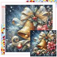 thumbnail image 1 of 5D DIY Con Cuentas Cuadradas Campanas Navidad Del Arte Artesanal 45x45cm, 1 of 9