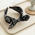 thumbnail image 2 of Women's Wide Bow Knot Headband, Retro Paisley Print Hair Band Accessory, 2 of 3