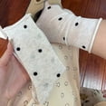 thumbnail image 2 of Nvzi 10 pares de calcetines de algodón para mujer, calcetines de vestir finos, suaves, cómodos y transpirables, calcetines por encima del tobillo para negocios (blanco), 2 of 2