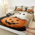 thumbnail image 3 of jejeloiu Halloween Queen Sheet Set,Ghost Pumpkin Black Cat,Luxury Decor For Kids,4-Piece, 3 of 7