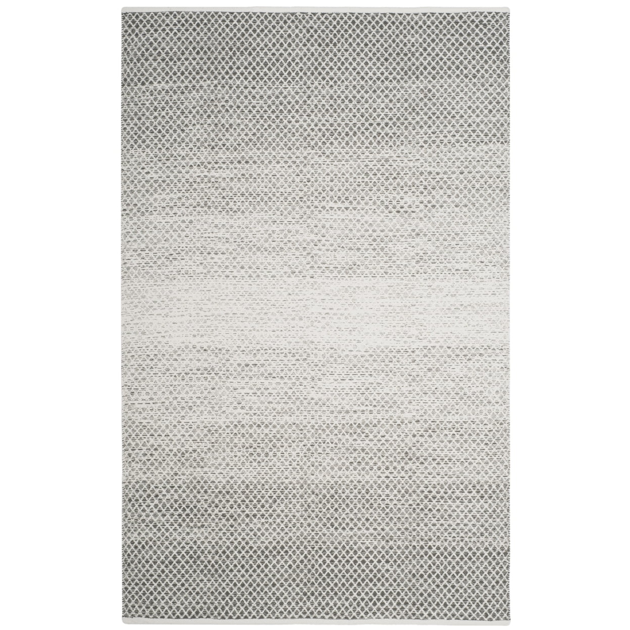 SAFAVIEH Montauk Vaughn Geometric Cotton Area Rug, Light Grey/Ivory, 4' x 4' Round