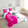 thumbnail image 3 of Homewish Teenagers Animal Zebra Bedding Comforter Set 2pcs,Abstract Geometric Stripes Twin Comforter Sets Microfiber,Black Pink White Breathable Bedding Set,Ultra Soft Home Decor,Reversible, 3 of 8
