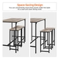 thumbnail image 5 of Easyfashion Dining/Bar/Kitchen Table Set with 2 Backless Stools, 35.4 in Height, Gray, 5 of 9