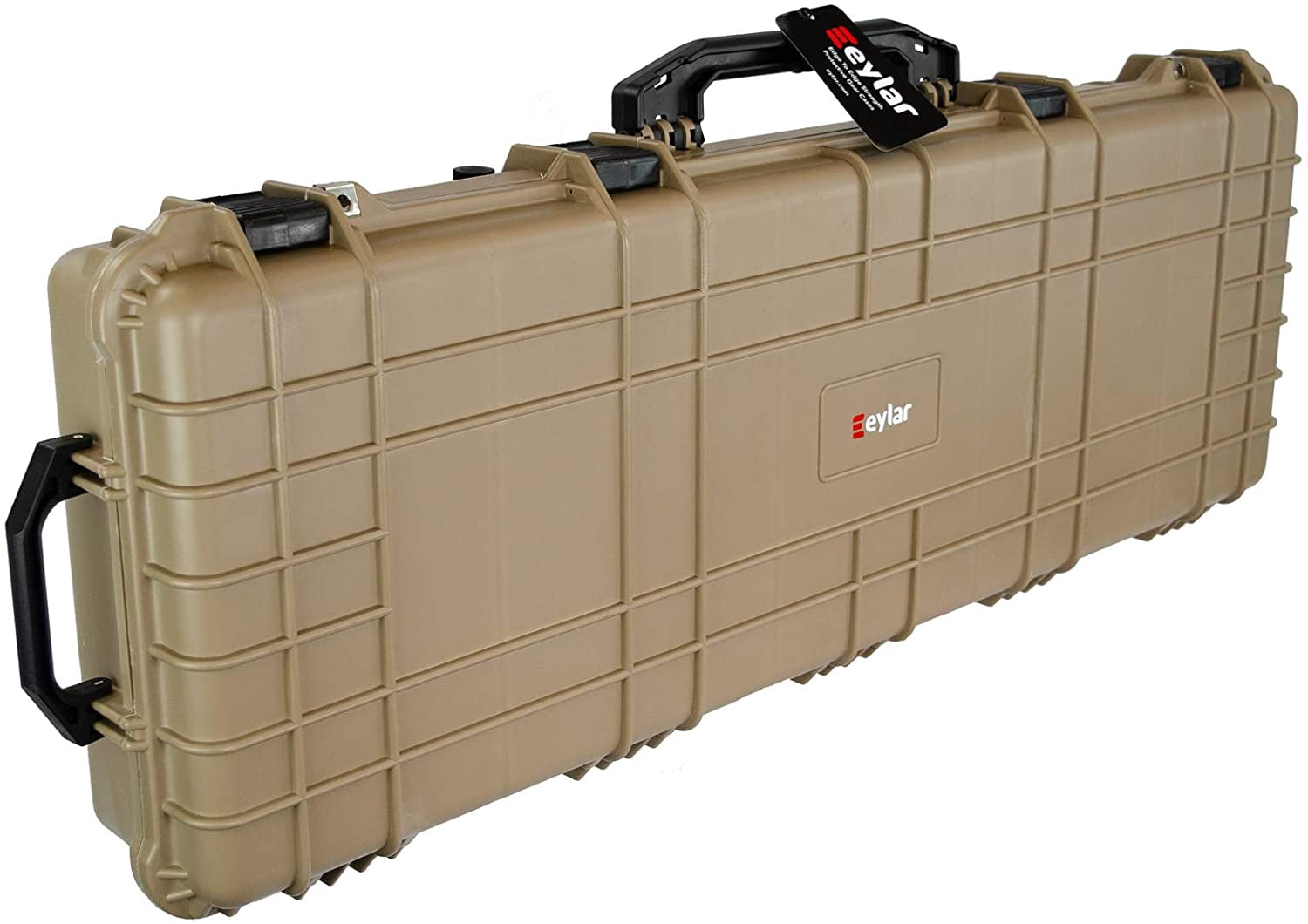 Eylar 48in Protective Roller Rifle Case Water and Shock Resistant w/ Foam, Tan,