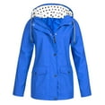 thumbnail image 1 of Kcodviy Womens Rain Jacket with Womens Winter Jackets Hood Lightweight Long Sleeve 90S Outfit Windbreaker Zip Up Drawstring Womens Jackets Trendy Raincoat with Pockets, 1 of 4