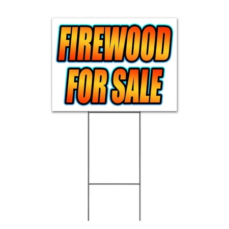 Firewood (18 x 24 ) Yard Sign Includes Metal Step Stake