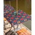thumbnail image 2 of Fsddascl Red Navy Blue Outdoor Tablecloth - 54x54 Inch Square Dining Table Cover, Morocco Modern Geometric Ethnic Art Waterproof Outdoor Table Cloth with Umbrella Hole & Zipper for Picnic/Patio, 2 of 7