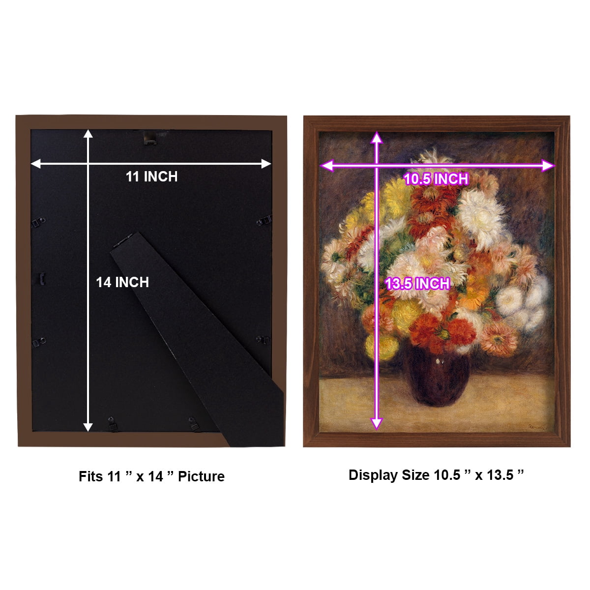 Bouquet of Chrysanthemums -Framed Print w/glass-Chestnut