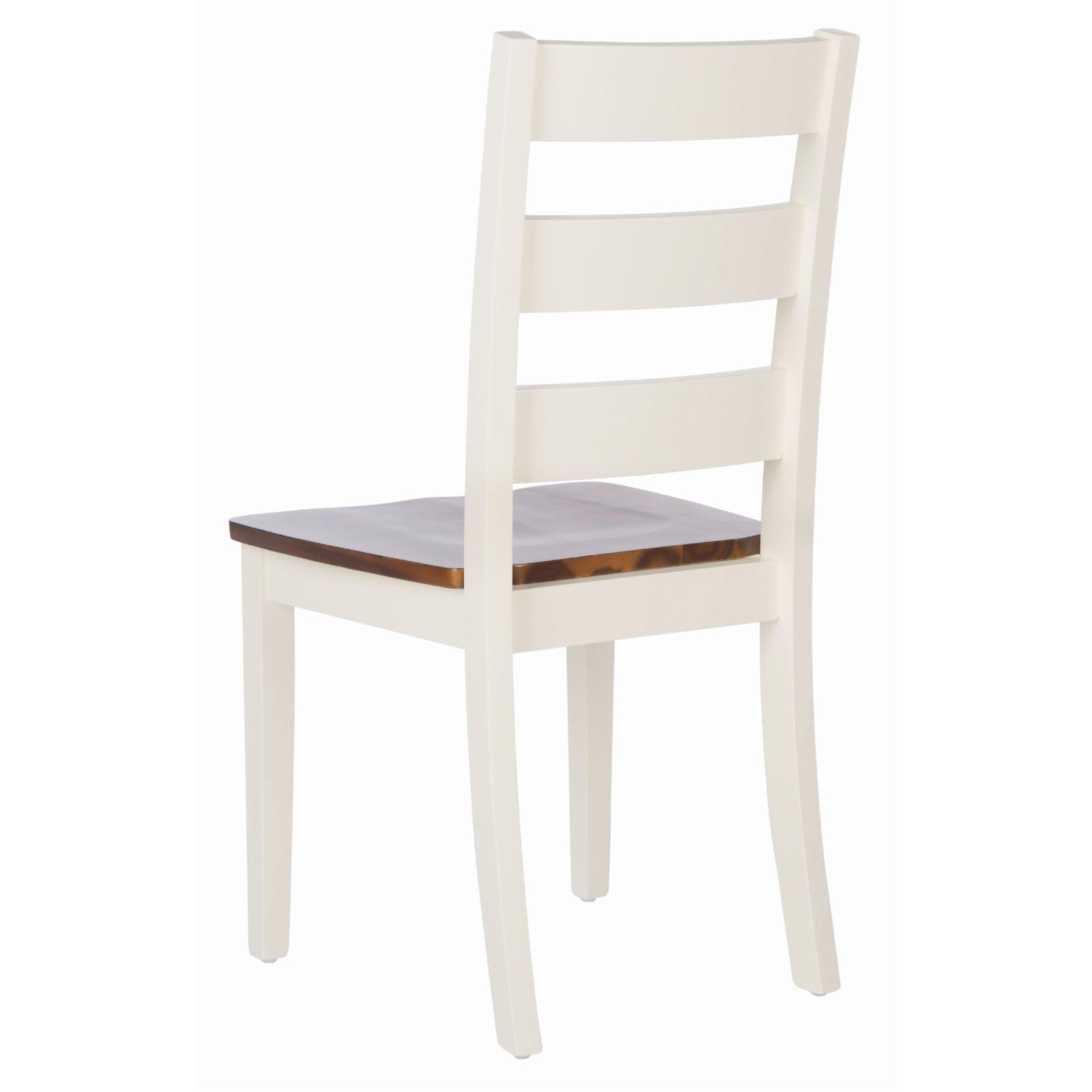 SAFAVIEH Silio Ladder Back Dining Chair, Set of 2, White/Light Brown