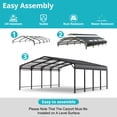 thumbnail image 5 of MUCHANT 20'x20' Outdoor Metal Carport, Heavy Duty Garage Galvanized Car Shelter with Enhanced Base for Pickup, Boat, Car and Tractors, 5 of 6