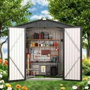 Lofka 6x4 FT Outdoor Storage Shed Lockable Weatherproof Garden Tool Shed Dark Grey