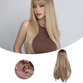 thumbnail image 2 of Tkrady Blonde Wigs for Women, 26Inch Lace Front Wigs, Human Hair with Bangs, Human Hair Long Straight Bob Wig, Wig for Women, 2 of 7