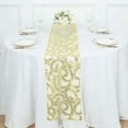 thumbnail image 5 of Efavormart 12"x108" Gold Leaf Vine Embroidered Sequin Mesh Like Table Runner, 5 of 11