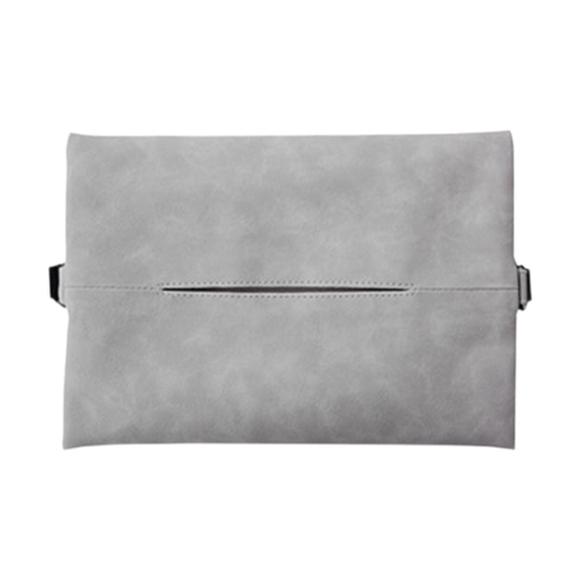Soporte de servilletas de automóvil Dispensador de tejido colgante Dispensador de toallita Caja de pañuelos de bucle Caja de almacenamiento de asiento Gris