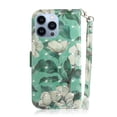 thumbnail image 2 of Étui pour iPhone 13 Pro Max, Étui Portefeuille à Rabat Magnétique à Motif 3D avec Sangle - Orchidée, 2 of 5