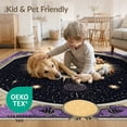 thumbnail image 4 of ODIKA 8'x10' Washable Area Rug Round Astrology Celestial Sun Moon Star Vintage Gothic Scroll Border for Dining Room, Large Office, Lounge, Non-Slip Chair-Friendly Mat, 4 of 7