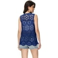 thumbnail image 3 of Women's Floral Crochet Lace Trim Open Front Cardigan, 3 of 6