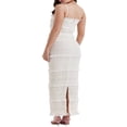 thumbnail image 4 of Robe Maxi Moulante pour Femmes Été Plissée avec Dentelle Longue Robe à Bretelles Spaghetti Y2K Col Carré Robe de Soirée à Étages, 4 of 6