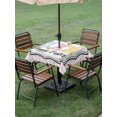 thumbnail image 3 of Outdoor Tablecloth with Umbrella Hole and Zipper, Colorful Rabbits Square Table Cloth 54x54 Inch Waterproof Tablecloth, Happy Easter Cartoon Animal Pink Plaid Picnic Table Cover for Patio Camping, 3 of 7