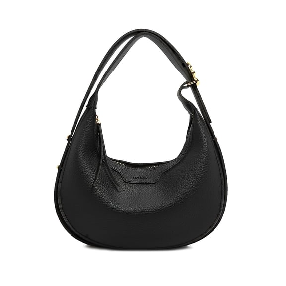 KXF Women's Leather Saddle Crossbody Bag, Vintage Casual Crescent Shoulder Purse with Adjustable Strap for Daily Use