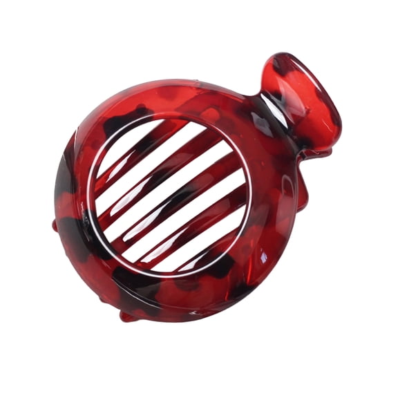 Xinwanna Women Hair Clip Round Anti-slip Teeth Hair Claw Hollow Design Back Head Hair Clamp Hair Styling Tool Hair Accessories (Red)