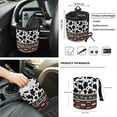 thumbnail image 4 of Yuyamidu Cow Print Car Front Seat Cover Set with Steering Wheel Cover Red Aztec Seat Belt Pads Armrest Cover Coasters Trash Bag Air Vent Storage Bag Rearview Mirror Cover Keychain, 12 Pack, 4 of 7