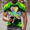 thumbnail image 3 of Ounisa Funny World Women's Holiday Bows Four Leaf Clover Graphic Short Sleeve Novelty Party Costume Top, 3 of 7