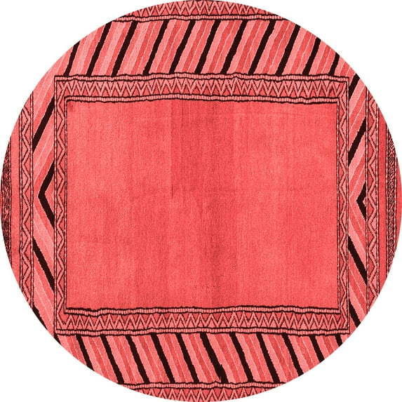 Ahgly Company Indoor Round Southwestern Red Country Area Rugs, 8' Round