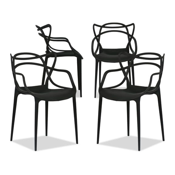 Modholic Nest Dining Chair, Black (Set Of 4)