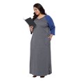 thumbnail image 3 of Oussum Women Nightdress Loungewear Long Sleeve Sleepwear Dress with Pockets, 3 of 8