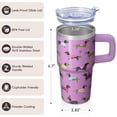 thumbnail image 3 of 20OZ Dog Paw Print Birthday Tumbler with Handle Straw and Lid Travel Coffee Cup Cute Drinkware for Women Friends Great Holiday Gifts Portable and Easy to Clean, 3 of 6